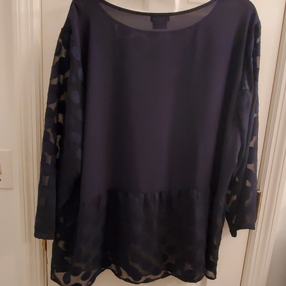 Navy Blue Blouse - Picture 3 of 3